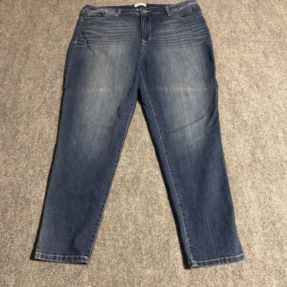 Great Northwest Indigo Jeans Womens 14 Blue Straight Stretch Denim Whiskers